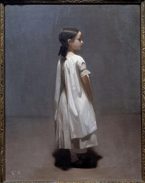 The artists little sister around 7 or 8 years old Painting by Leon Joseph Bonnat