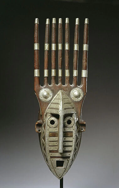 Bamana Mask with Aluminium Strips, Mali