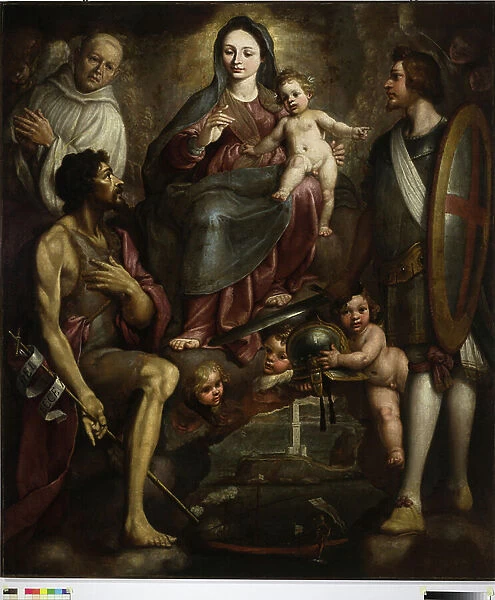 Bernardo Castello and Saints George and Battista intercede with Our Lady for the city of Genoa