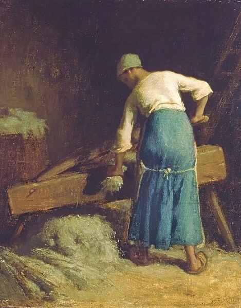 Breaking Flax, c. 1850-51 (oil on canvas)