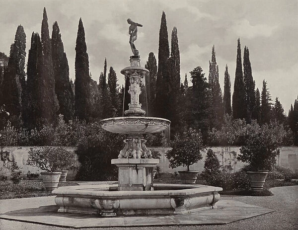 Castello and Petraja, near Florence, Petraja, Fountain by Il Tribolo (b  /  w photo)