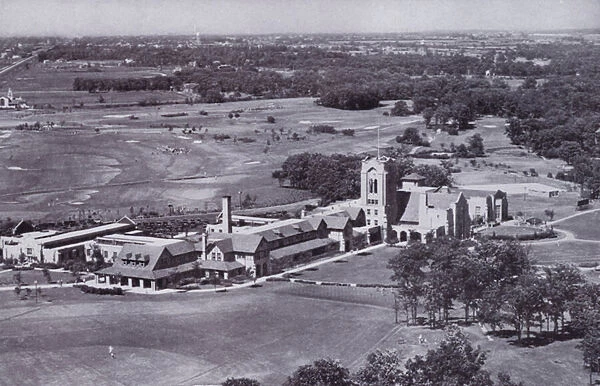 Chicago: Olympia Fields Golf Club from the Air (b  /  w photo)