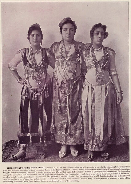 Chicago Worlds Fair, 1893: Three Dancing Girls from Egypt (b  /  w photo)