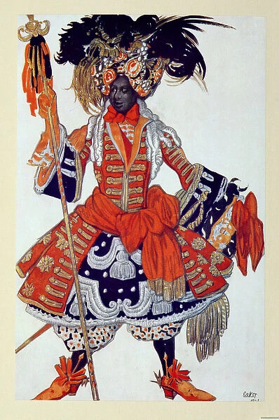 Costume design for The Queens Guard, from Sleeping Beauty, 1921 (colour litho)