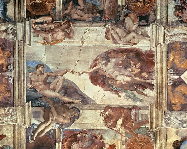 The Creation of Adam, detail from the Sistine Ceiling, 1511-12 (fresco)