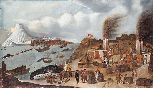 Danish whaling station, 1634 (oil on canvas)