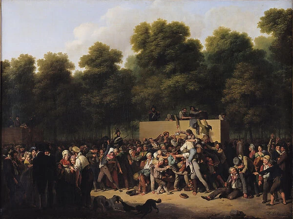 The Distribution of Food and Wine on the Champs-Elysees, 1822 (oil on canvas)