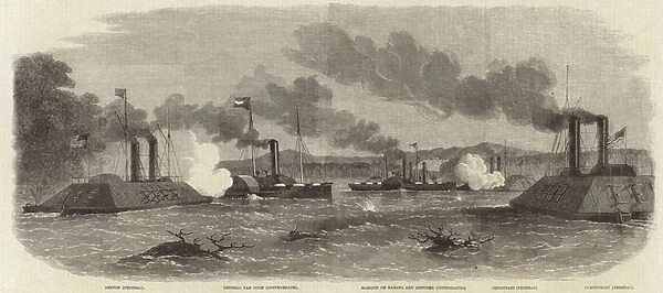 Engagement off Fort Pillow (engraving)