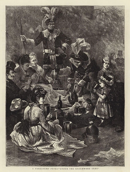 A Foresters Fete, 'Under the Greenwood Tree'(engraving)