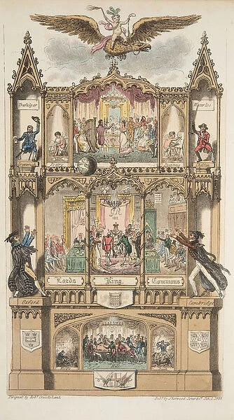 Frontispiece, from 'The English Spy', pub. 1824 (hand coloured engraving)