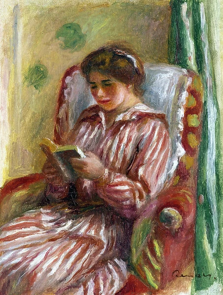 Gabrielle Reading - Peinture de Pierre Auguste Renoir (1841-1919), 1910 - Oil on canvas