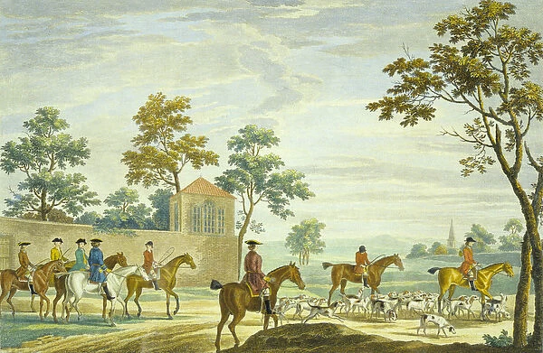 Going Out in the Morning, engraved by P. C. Canot (coloured engraving)