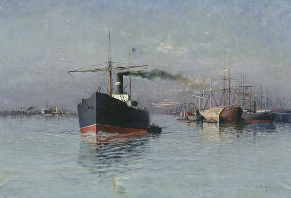 The Great Dock of Dunkirk, 1890 (oil on canvas)