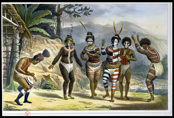 Indians dancing at the San Jose Mission, from Voyage Pittoresque et Historique au