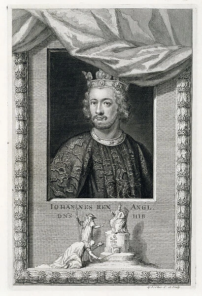 John (1167-1216) King of England from 1199, engraved by the artist (engraving)