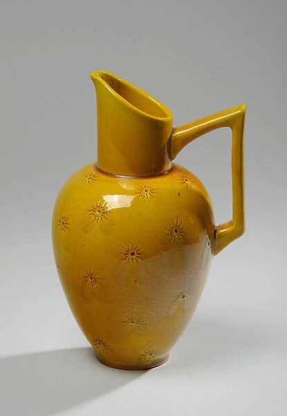 Jug with sun-burst pattern, Burmantofts Pottery, c. 1890-99 (ceramic)