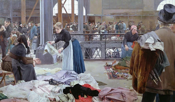 Le Carreau du Temple, Paris, 1890 (oil on canvas)