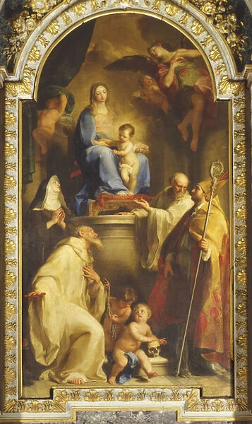Madonna and the Blessed Gabrielli Family (oil on canvas)