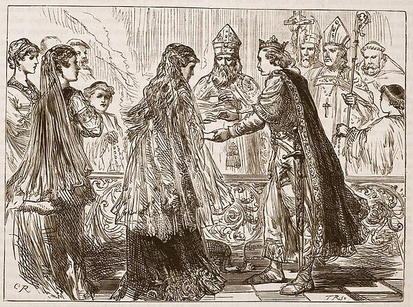 Marriage of Henry I and Matilda, illustration from Cassell