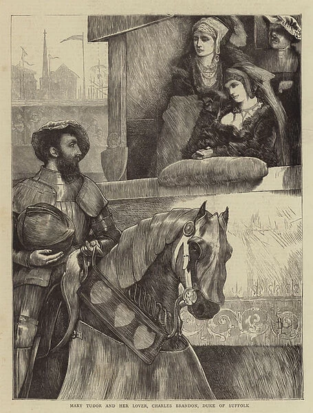 Mary Tudor and her Lover, Charles Brandon, Duke of Suffolk (engraving)