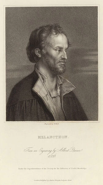 Melancthon - German reformer and collaborator with Martin Luther (1497 - 1560) (engraving)
