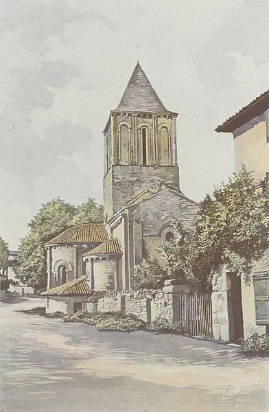 Melle, Eglise Saint-Pierre, Abside et clocher (colour photo)