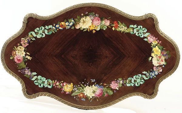 Napoleon III centre table, c. 1856 (rosewood & enamel) (see also 476434 and 476436)