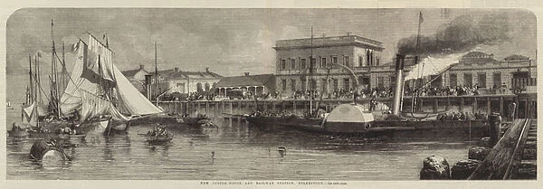 New Custom-House and Railway Station, Folkestone (engraving)