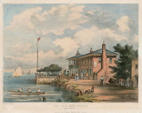 The Old Red House, Battersea (coloured engraving)
