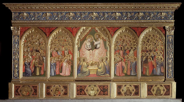 Polyptych Baroncelli: the Coronation of the Virgin (Tempera on wood, 13th-14th century)