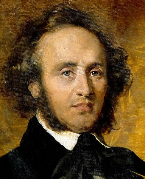 Portrait of Felix Mendelssohn Bartholdy, German composer. (painting)