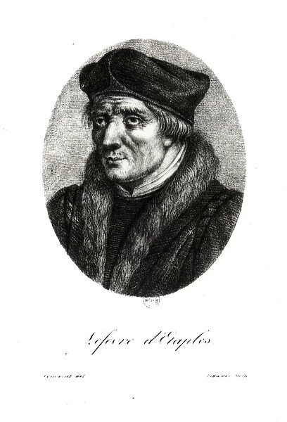 Portrait of Jacques Lefevre d Etaples (c. 1450-1536) (engraving) (b  /  w photo)