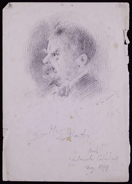 Portrait of JF Bentley, 1899 (pencil on paper)