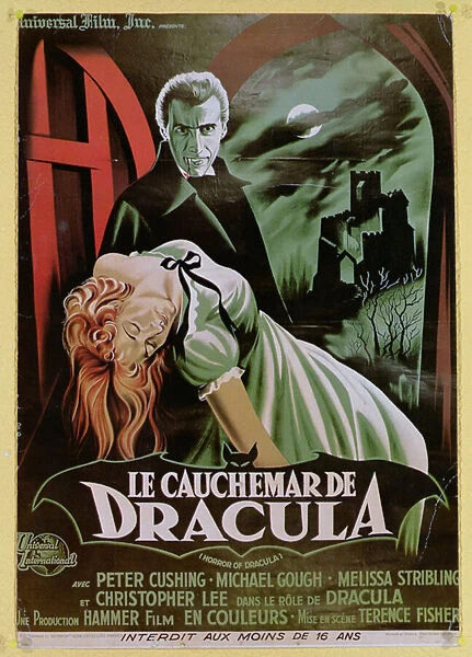 Poster advertising the French version of the film, The Horror of Dracula