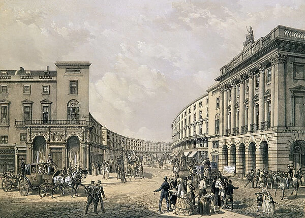 The Quadrant, Regent Street, pub. 1852 (lithograph)