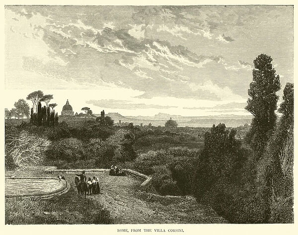 Rome, from the Villa Corsini (engraving)