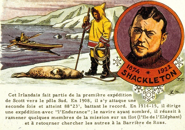 Sir Ernest Henry Shackleton (colour litho)