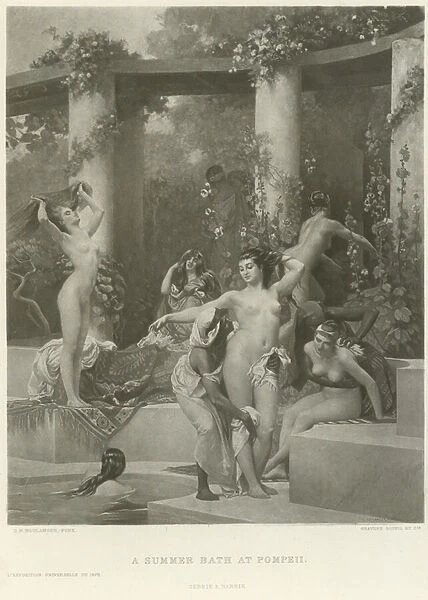 A summer bath at Pompeii (gravure)