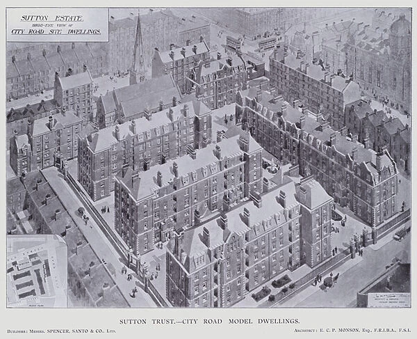 Sutton Trust, City Road Model Dwellings (b  /  w photo)