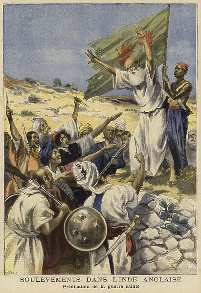 Uprisings in India, 1897 (colour litho)