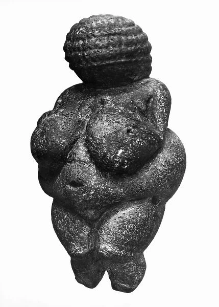 The Venus of Willendorf, side view of female figurine, Gravettian culture, Upper Paleolithic Period