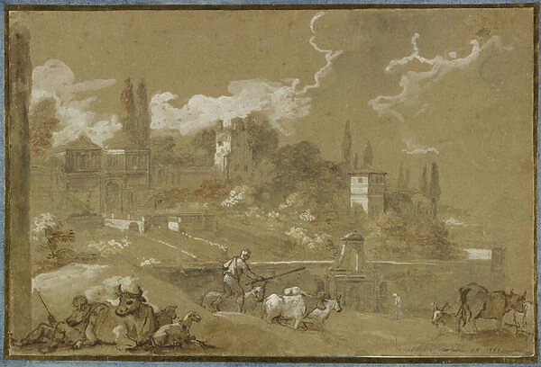 View of Campo Vacino, Rome, 1767