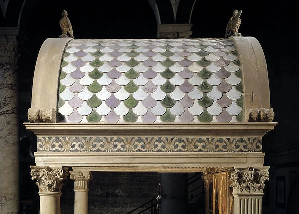 View of the vault covered with scales, Chapel of the Crucifix (ciborium), 1448