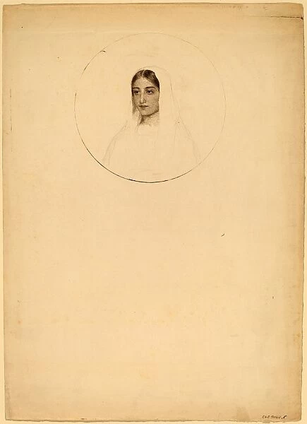 Esther Frances Alexander, Young Womans Head, American, 1837 - 1917, graphite
