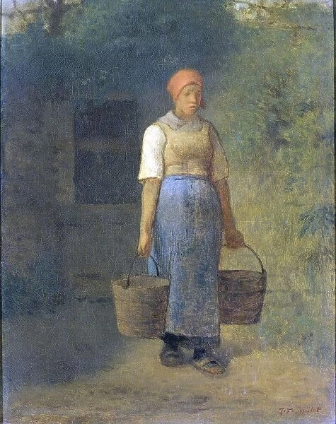 Girl carrying Water, Jean Francois Millet, c. 1855 - 1860