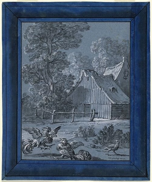 Jean-Baptiste Oudry, The Partridge and the Cocks, French, 1686 - 1755, 1732, brush