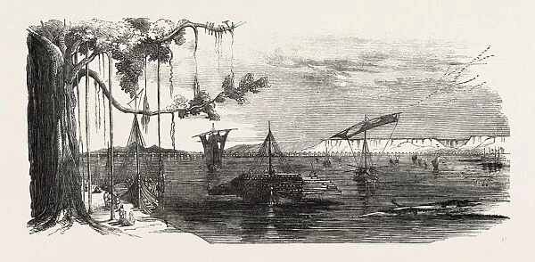 Line of Railway from Calcutta to Delhi: Intended Bridge Oyer the Sone, India, 1851