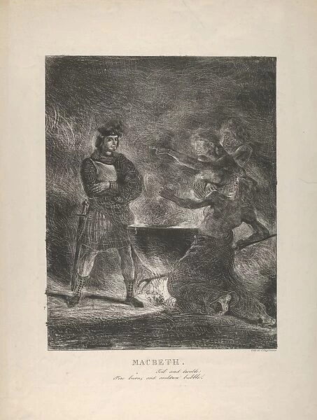 Macbeth Consulting Witches 1825 Lithograph third state