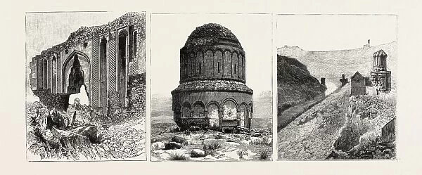 Ruins at Ani, Armenia: the Great Gate of the Palace of the Bahlavouni Princes (Left); St