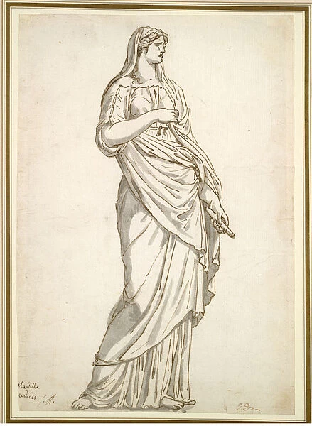 Study Sabine Statue Villa Medici 1775-1780 Jacques-Louis David